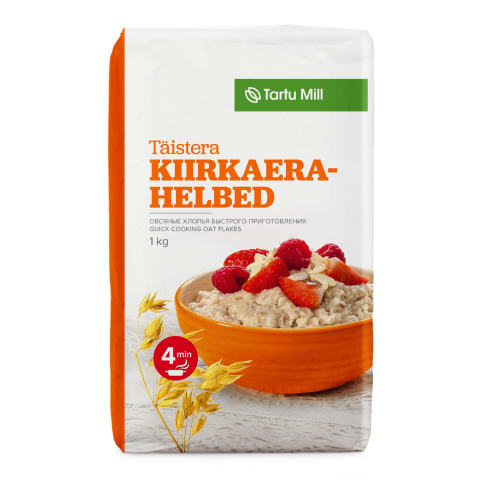 Täistera kiirkaerahelbed, TARTU MILL, 1 kg