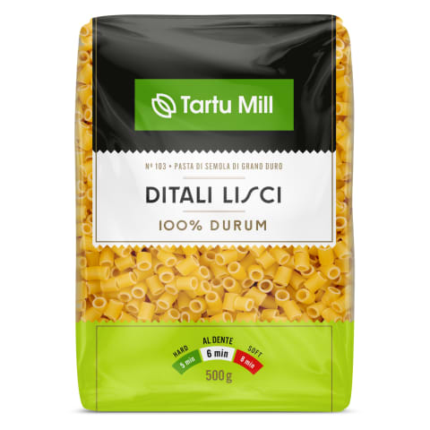 Makaronid durum Ditali Lisci Tartu Mill 500g