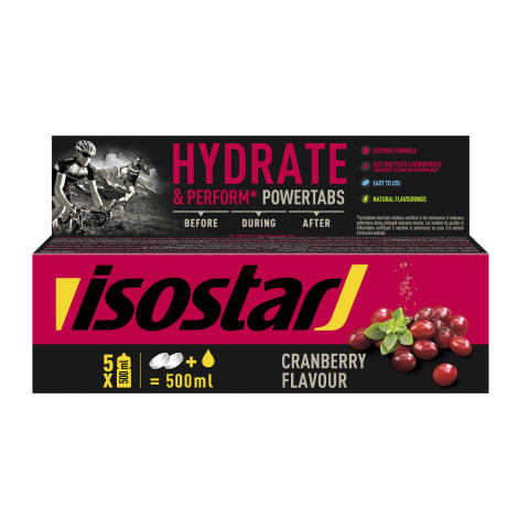 Tabletes Isostar Powertabs dzērvenes 10x12g