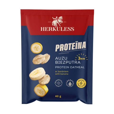 Auzu biezputra Herkuless proteīna ar ban. 40g