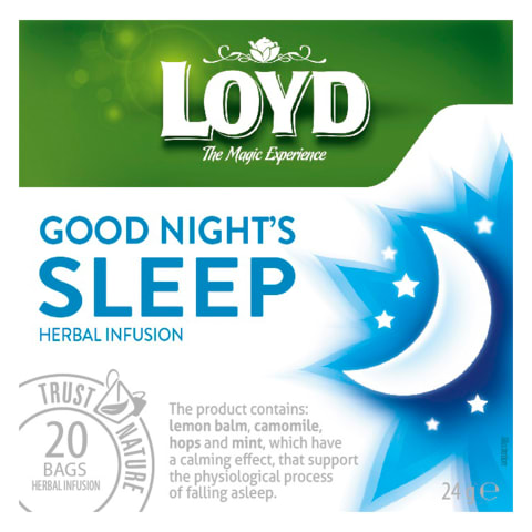Zaļā tēja LOYD Good Night Sleep, 20x1,2 g