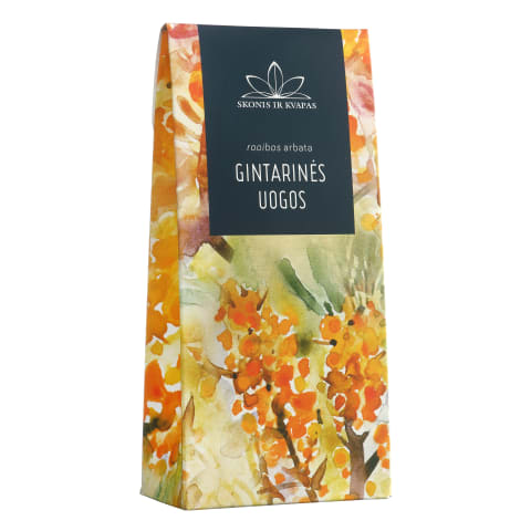 Raudon. ROOIBOS arbata GINTARINĖS UOGOS, 80 g