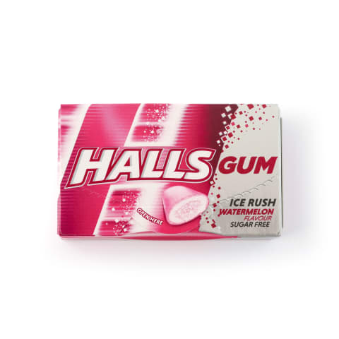 Kramtom. guma HALLS ICE RUSH WATERMELON, 18g