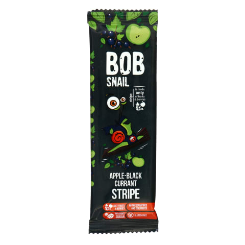 Obuol.juod. serbentų juostelės BOB SNAIL, 14g