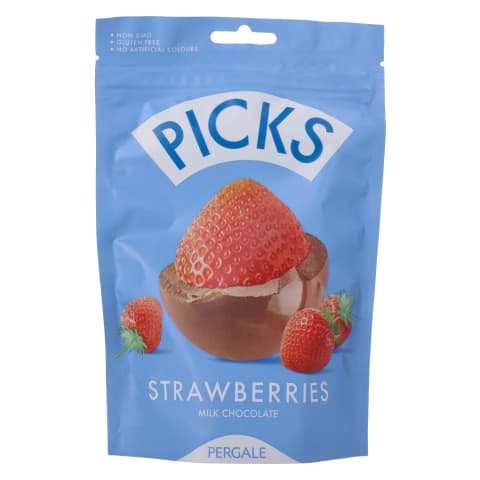 Zemenes Picks ar piena šokolādi 90g