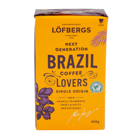 Kafija maltā Lofbergs Brazil Ra 450gr
