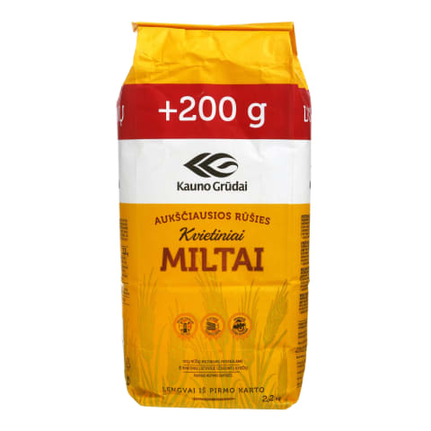 Kvietiniai miltai KAUNO GRŪDAI, 2,2 kg