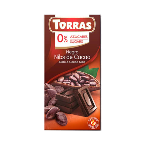 Rūgtā šokolāde Torras ar kakao pup. b/c 75g