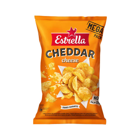 Cheddari juustu maitselised kartulikrõpsud, ESTRELLA, 250 g