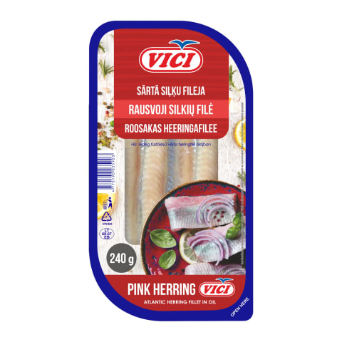 Siļķes fil.Viči sārtā a/kūp. 240g/180g
