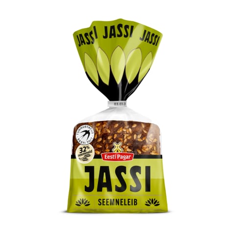 Jassi seemneleib 1/2 viilutatud, EESTI PAGAR, 310 g