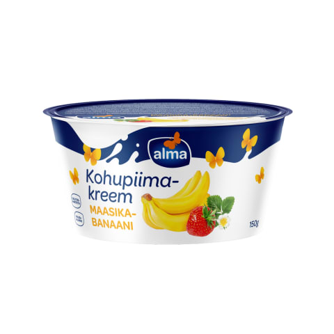 Kohupiimakreem maasika-banaani Alma 150g