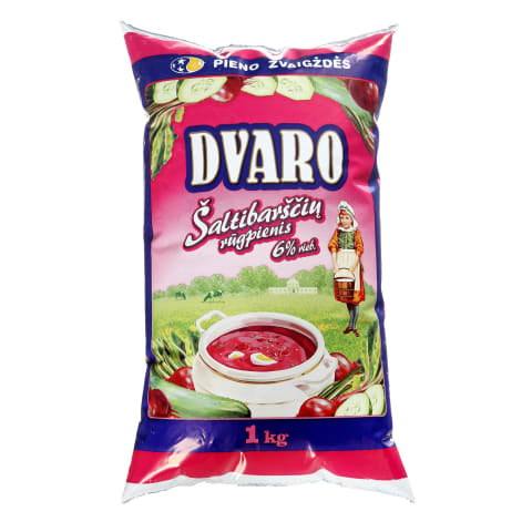 DVARO šaltibarščių rūgpienis, 6 % rieb., 1 kg