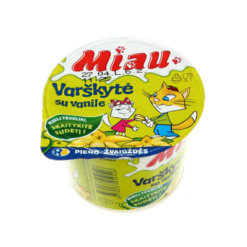 Ekologiška varškytė su vanile MIAU, 6 %, 100g