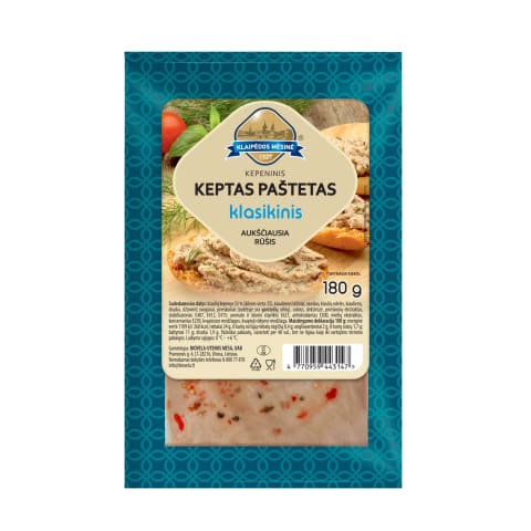 Keptas KLASIKINIS kep. paštetas, a. r., 180 g