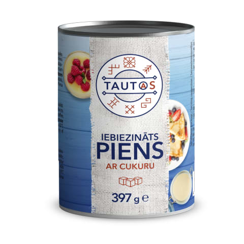 Iebiezināts piens Tautas ar cukuru 397g