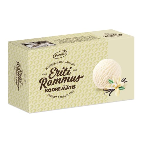 Koorejäätis vanilje 15% Premia 480g/1l