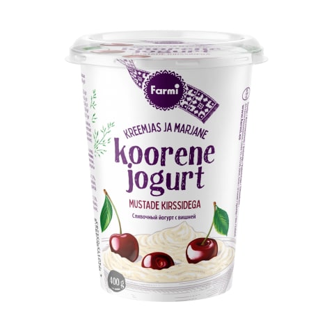 Koorene jogurt must kirss Farmi 400g