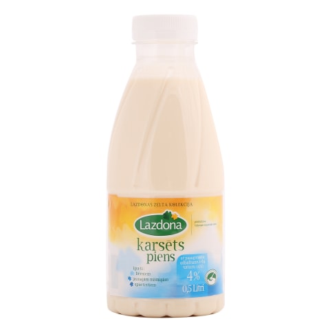 Piens Lazdona karsēts 4% 500ml