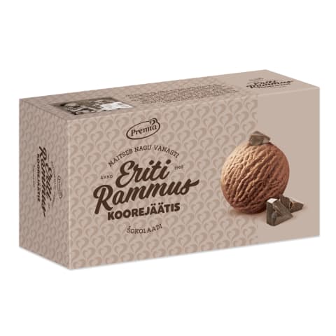 Koorejäätis šokolaadi 15% Premia 480g/1l