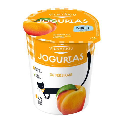 VILKYŠKIŲ jogurtas su persikais, 3,5 %, 350 g