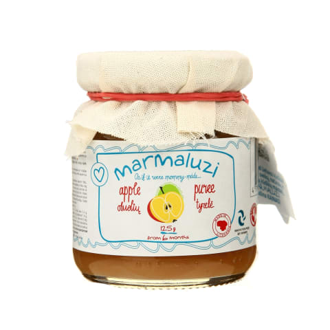 Obuolių tyrelė MARMALUZI, 6 mėn., 125g