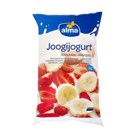 Joogijogurt banaani-maasika 1,5%, ALMA, 1 kg