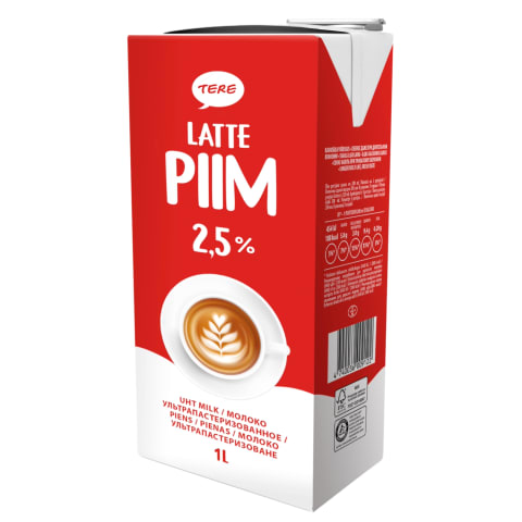 Latte piim 2,5%, TERE, 1 l