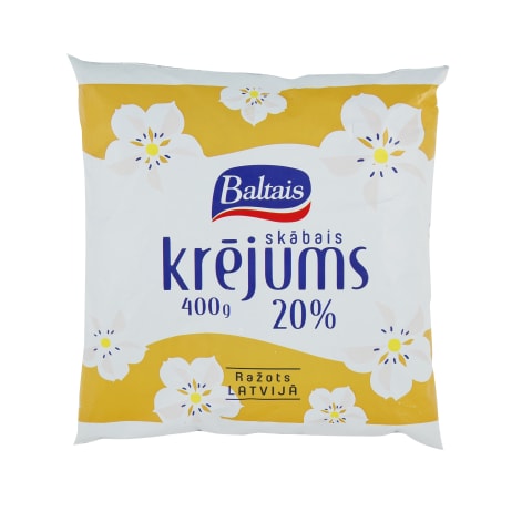 Skābais krējums Baltais polipaka 20% 400g