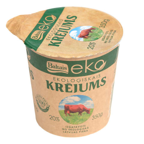 Skābais krējums Baltais EKO 20% 350g