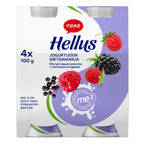 Jogurtijook metsamarja Hellus 4x100g