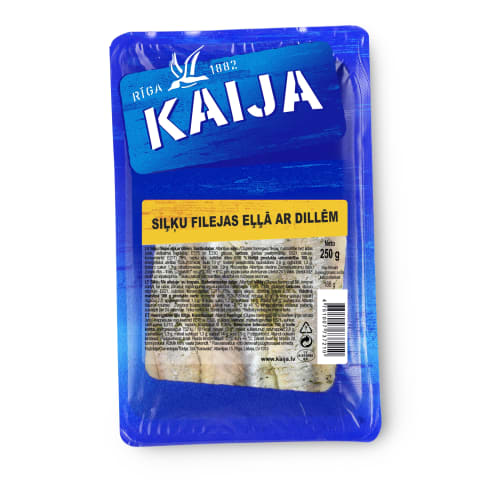 Siļķu fileja Kaija eļļā dilles 250g/188g