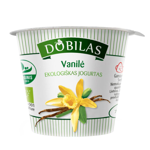 Ekol. jogurtas su van. DOBILAS, 6,5-9,0%,125g