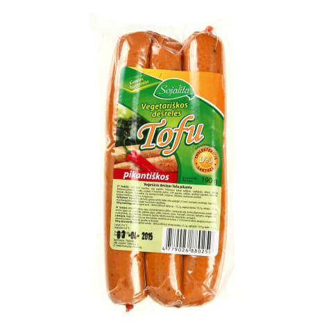 Vegetariškos pikantiškos dešrelės TOFU, 190g