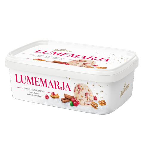 Kaneeli-koorejäätis jõhvikalisandi ja Kreeka pähklitega, LUMEMARJA, 480 g