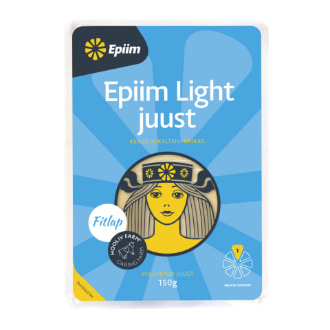 Eesti juust Light viilutatud + Edam juust viilutatud (kombopakend), E-PIIM, 150 g + kapslid