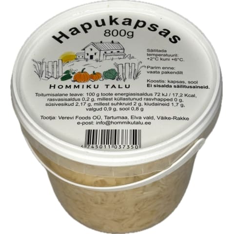 Hapukapsas ämbris Hommiku Talu 0,8kg