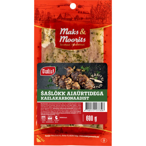 Šašlõkk aiaürtidega kaelakarbonaadist Maks&Moorits 600g