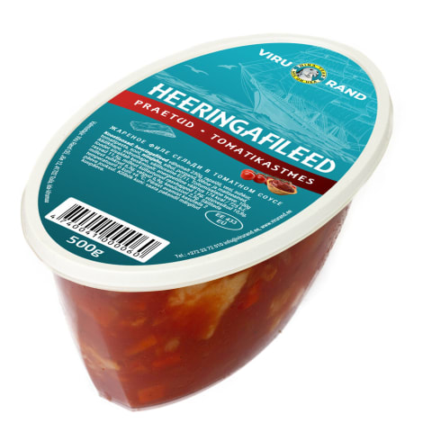 Praetud heeringafileed tomatikastmes, VIRU RAND OÜ, 500 g