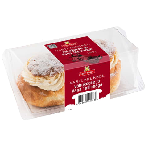 Eesti Pagar Vastlakukkel Vahukoore ja Vana Tallinnaga 2x80 g