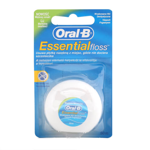 Tarpdančių siūlas ORAL-B ESSENTIAL FLOSS, 50m