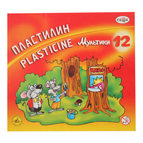 Plastilinas GAMMA MULTIKI, 12 spalvų