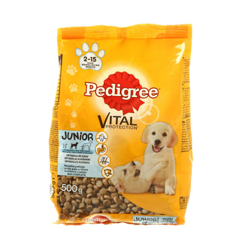 Koeratoit Pedigree junior kana-riisi 500g