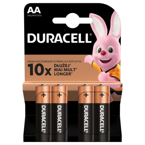 Baterijas Duracell AA LR6 4 gab.
