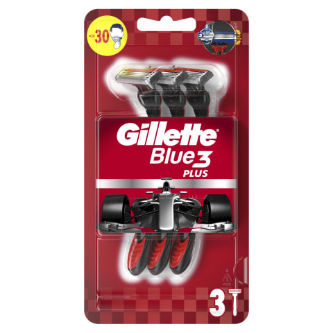 Vienk.skust. Gillette BLUE 3 Raud. 3vnt.