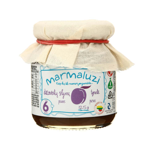 Džiov. slyvų tyrelė MARMALUZI, 6 mėn., 125g