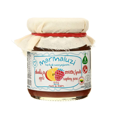 Obuolių ir aviečių tyrelė MARMALUZI, 125g