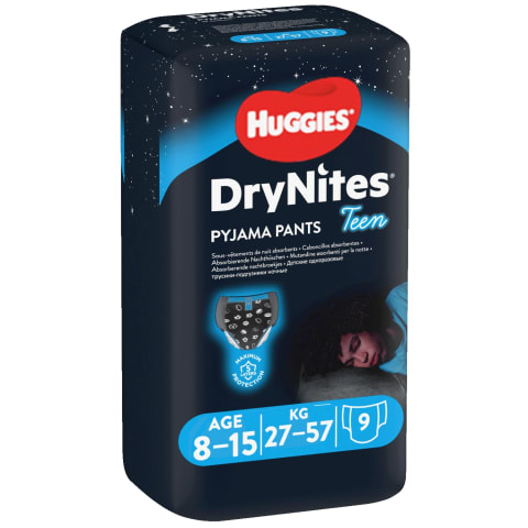 Biks. Huggies dry nites boy 8-15g. 9gb