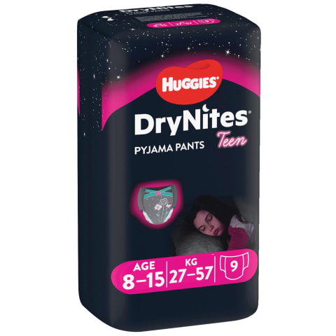 Biks. Huggies dry nites girl 8-15g. 9gb