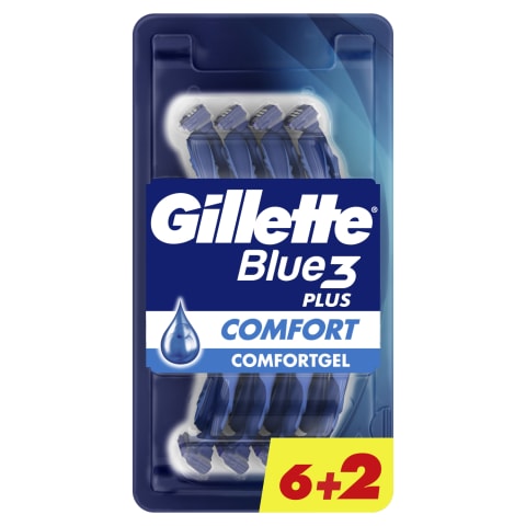 Vienk. skustuvai GILLETTE BLUE 3, 6+2 vnt.